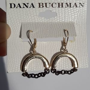Dana Buchman Gold/Black Chain Earrings